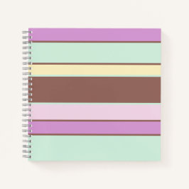 Elegante pastelstrepen roze groen bruin geel notitieboek