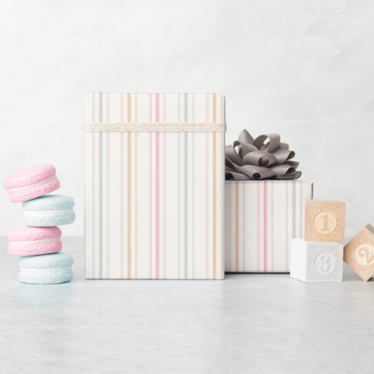Elegante pastelstrepen verpakken papier roll (Baby Shower)