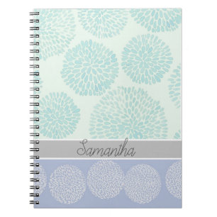 Elegante Pasteltinten Blauw Patroon Persoonlijk Notitieboek