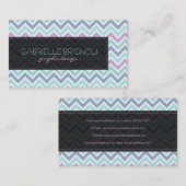 Elegante pasteltinten Chevron Patroon Visitekaartje (Voorkant / Achterkant)