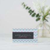 Elegante pasteltinten Chevron Patroon Visitekaartje (Staand voorkant)