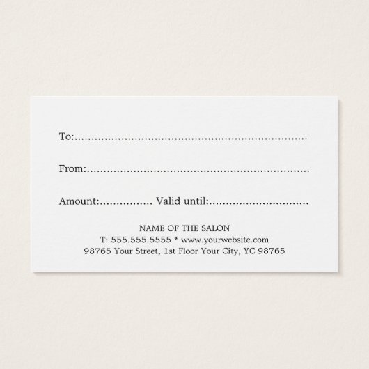 Elegante pastelvakantie salon visitekaartje (Achterkant)