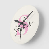 Elegante Pastelwandklok met aangepaste naam Ronde Klok (Hoek)