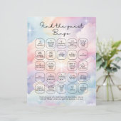 Elegante pastelwolken Vind de gast Bingo (Staand voorkant)