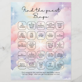 Elegante pastelwolken Vind de gast Bingo