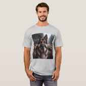 Elegante Pastor Alemán Gris T-shirt (Voorkant volledig)