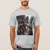 Elegante Pastor Alemán Gris T-shirt (Voorkant)