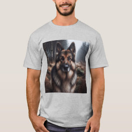 Elegante Pastor Alemán Gris T-shirt
