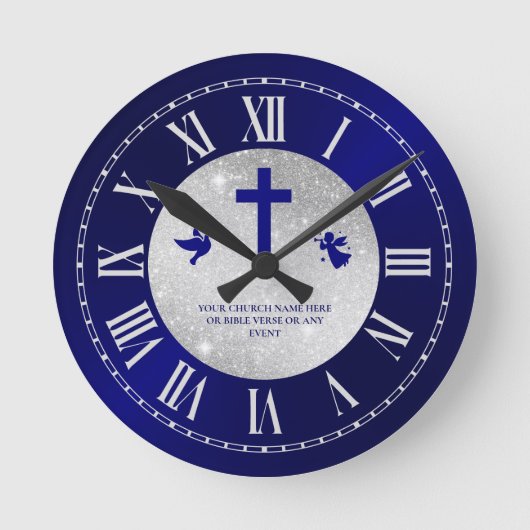 Elegante Pastor Appreciation Gift Kerk Ronde Klok (Voorkant)