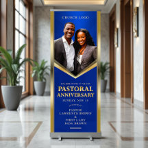 Elegante Pastorale Jubileum Blauw & Gouden Kerk