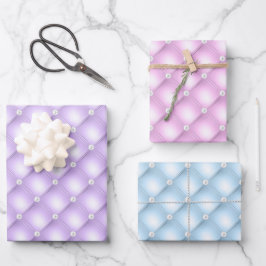 Elegante Patel Blauwe, Paarse & Roze Diamant Gesti Inpakpapier Vel