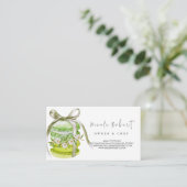 elegante Patisserie Chef Macaron Dessert floraal Visitekaartje (Staand voorkant)