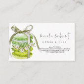 elegante Patisserie Chef Macaron Dessert floraal Visitekaartje (Voorkant)