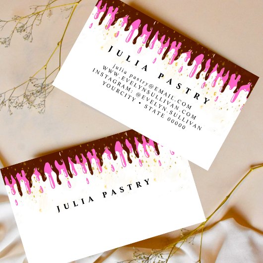 elegante Patisserie roomchocolade Chef bruin Visitekaartje
