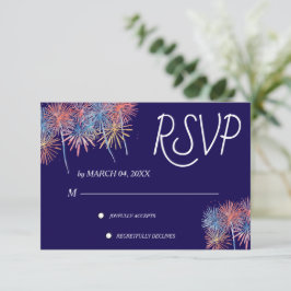 Elegante Patriotische 4 juli Huwelijks RSVP Kaart
