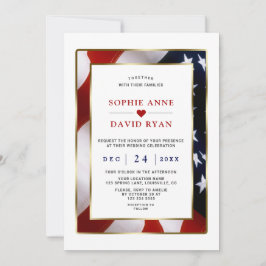 Elegante Patriotische Militaire Gouden VS Vlag Tro Kaart