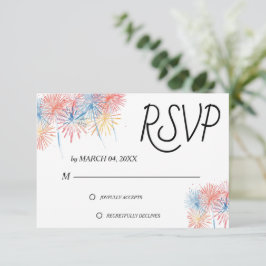 Elegante Patriotische Trouw-RSVP-Kaart voor 4 Juli RSVP Kaartje