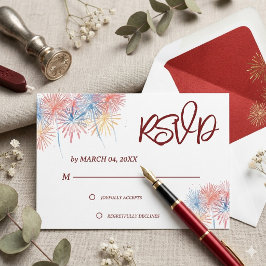 Elegante Patriottische 4 Juli Huwelijks RSVP Kaart