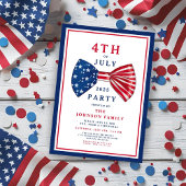 Elegante patriottische rood wit blauw 4 juli kaart
