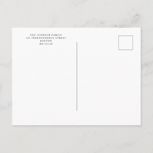 Elegante Patriottische Vlag VS 4th van juli Uitnodiging Briefkaart (Achterkant)