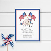 Elegante Patriottische Vlag VS 4th van juli Uitnodiging Briefkaart
