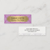 Elegante patroon / goud metaal mini visitekaartje (Voorkant / Achterkant)