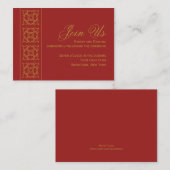 Elegante patroon Indiase bruiloft receptie Informatiekaartje (Voorkant / Achterkant)