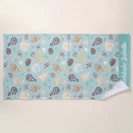 Elegante pattereerde schelpen op munt strandlaken