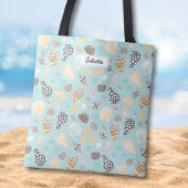 Elegante patterned Seashells mint Tote Bag