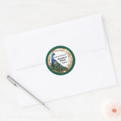 Elegante pauw art nouveau lijst dank u groen ronde sticker (Envelop)