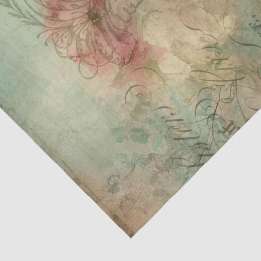 Elegante Pauw Bloemen Franse Ephemera Decoupage Tissuepapier (Detail)