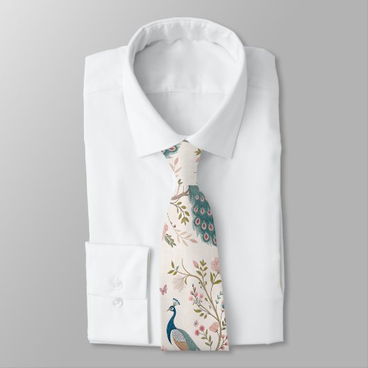 Elegante Pauw Bloemig Vintage (5) Stropdas (Gebonden)