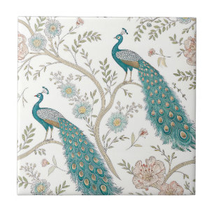 Elegante Pauw Bloemige Vintage (11) Tegeltje