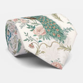 Elegante Pauw Bloemige Vintage (2) Stropdas (Opgerold)