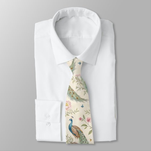 Elegante Pauw Bloemige Vintage (7) Stropdas (Gebonden)