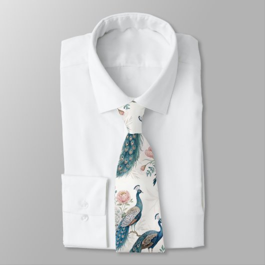 Elegante Pauw Bloemige Vintage (8) Stropdas (Gebonden)