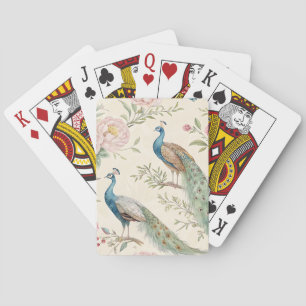 Elegante Pauw Bloemige Vintage (9) Pokerkaarten