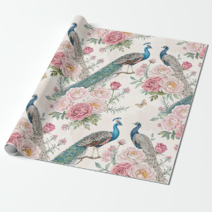 Elegante Pauw Bloemrijk Vintage (10) Cadeaupapier