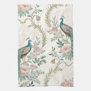 Elegante Pauw Bloemrijk Vintage (3) Theedoek