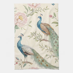 Elegante Pauw Bloemrijk Vintage (9) Theedoek