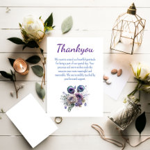 Elegante Pauw Bloemrijke Platte Bedankkaart