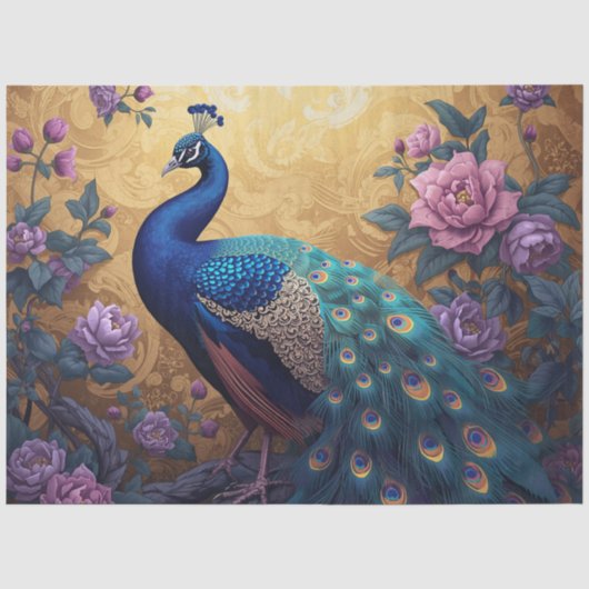 Elegante Pauw Decoupage  Tissuepapier (Voorkant)