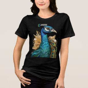 Elegante Pauw Dichtbij – Artistiek T-shirt voor Vr