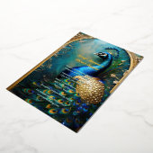 Elegante pauw echte folie Indiase luxe Uitnodiging (Gedraaid)