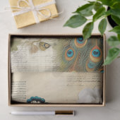 Elegante  pauw en blush rozen tissuepapier (Geschenk)