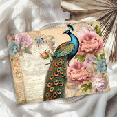 Elegante pauw en blush rozen tissuepapier