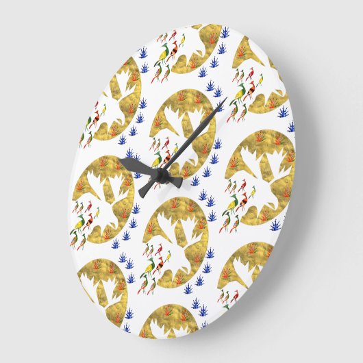 elegante pauw en elk grote klok (Hoek)