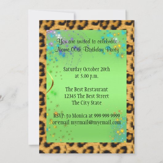 Elegante Pauw en Feeën Kaart (Achterkant)