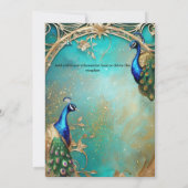Elegante pauw en veren  elegante chique kaart (Achterkant)