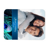 Elegante Pauw Foto Save The Date Magneten (Horizontaal)